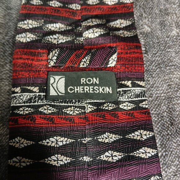 Ron Chereskin Mens Necktie Tie 100% Silk 60" Multi-Colored Design Classic 60" - Picture 5 of 6